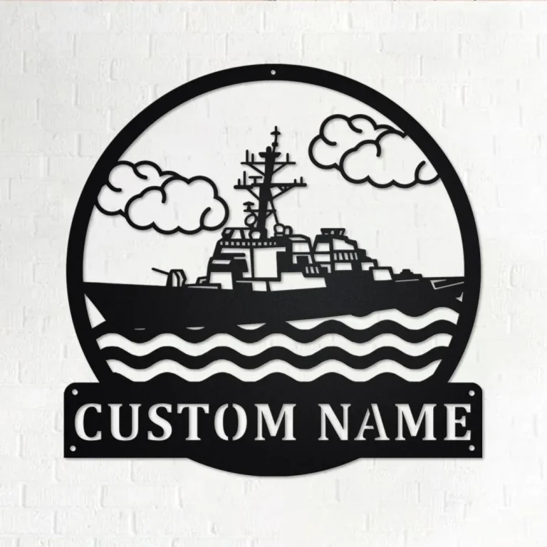 Custom Destroyer Ship Metal Wall Art, Personalized Destroyer Ship Name Sign Decoration For Room, Destroyer Ship Metal Home Decor,custom Ship