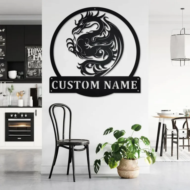 Custom Dragon Metal Wall Art, Personalized Dragon Name Sign Decoration For Room, Dragon Home Decor, Custom Dragon, Dragon Lover, Dragon