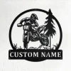 Custom Motocross Rider Metal Wall Art, Personalized Biker Name Sign Decoration For Room, Motorcycle Metal Home Decor, Custom Motocross Rider