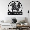 Custom Motocross Rider Metal Wall Art, Personalized Biker Name Sign Decoration For Room, Motorcycle Metal Home Decor, Custom Motocross Rider
