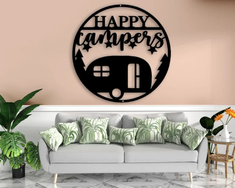 Camping Welcome Metal Sign - Happy Campers Sign - Family Room Sign - Rv Decor - Outdoor Decor - New Home - Friends Gifts - Camper Gifts