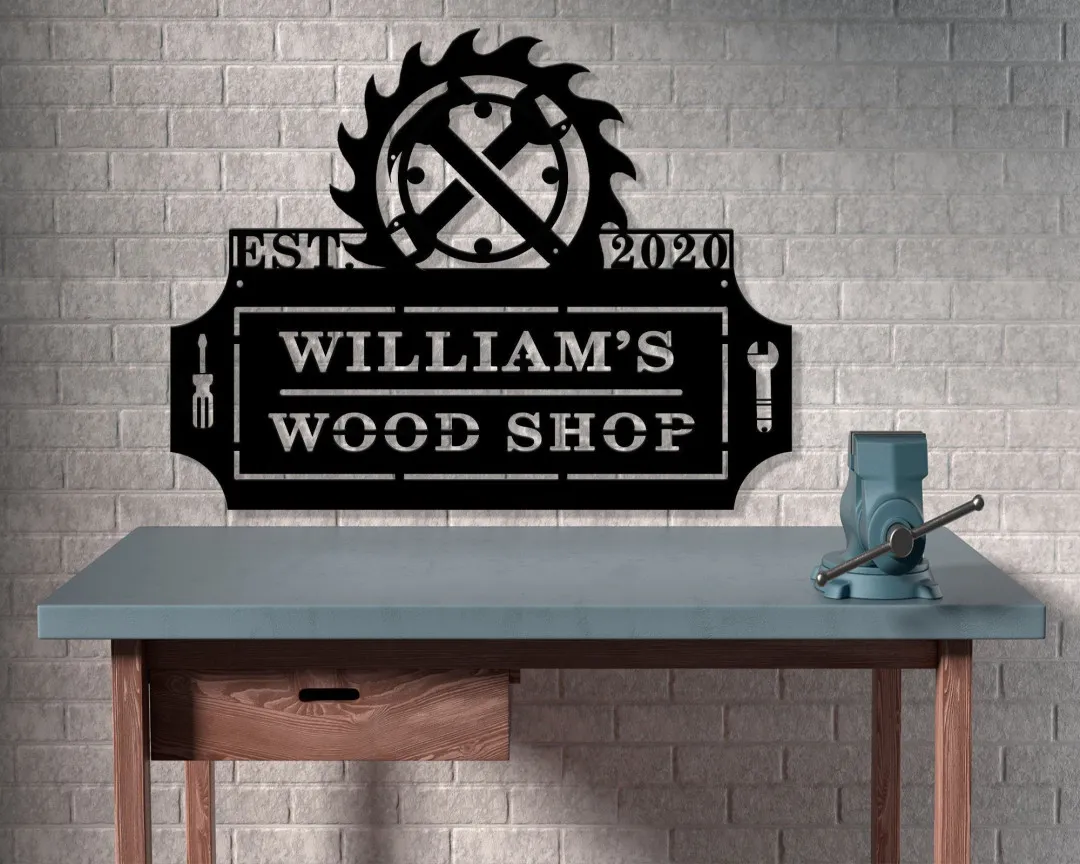 il_fullxfull.3534043059_ezlv.webp Personalized Garage Metal Sign - Metal Wall Art - Workshop Sign - Gifts For Men - Cabin Decor - Garage Decor - Man Cave Decor - Dad's Gifts