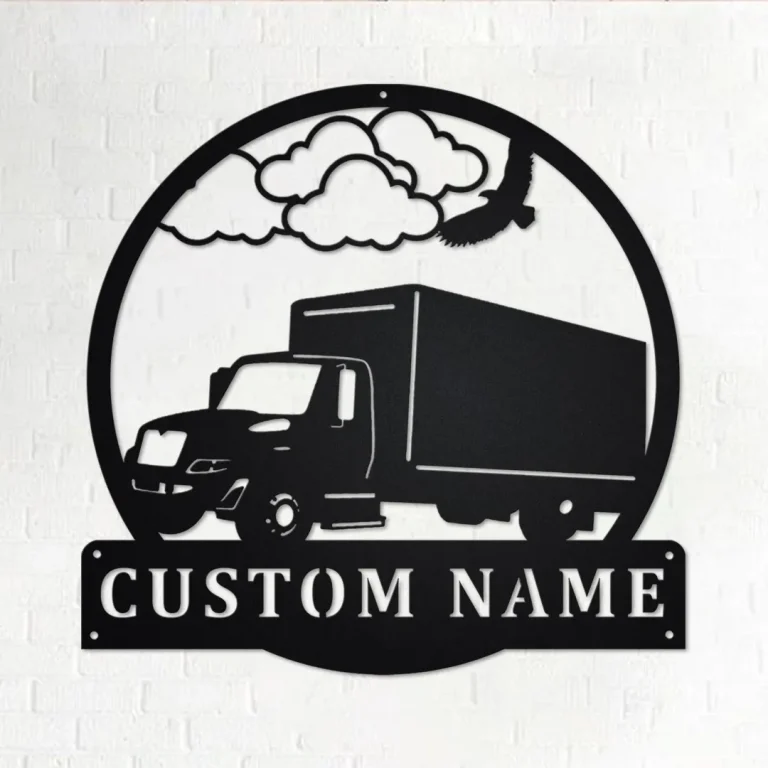 Custom Box Truck Metal Wall Art, Personalized Truck Driver Name Sign Decoration For Room, Box Truck Home Decor, Custom Truck Driver,trucker