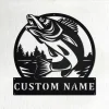 Custom Walleye Fishing Metal Wall Art, Personalized Walleye Fisher Name Sign Decoration For Room, Walleye Fishing Metal Home Decor, Walleye