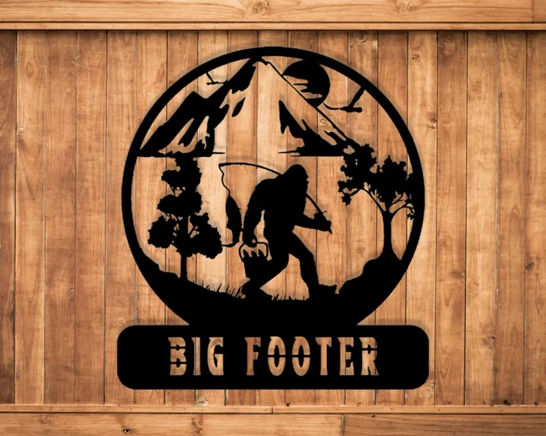 Big Foot Metal Sign - Personalized Metal - Family Name Metal - Metal Wall Art - Funny Sasquatch Sign - Front Porch Decor - Farmhouse Decor