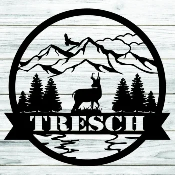 Deer Sign, New Deer Antler Decor, Deer Hunter Gift, Deer Camp Sign , Deer Name Metal Sign, Metal Ranch Sign, Metal Farm Sign, Deer Sign