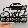 Personalized Service & Repair Metal Name Sign Car Lover Man Cave Decor Custom Workshop Garage Est Sign Gift For Dad Motor Auto Car Station