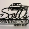Personalized Service & Repair Metal Name Sign Car Lover Man Cave Decor Custom Workshop Garage Est Sign Gift For Dad Motor Auto Car Station