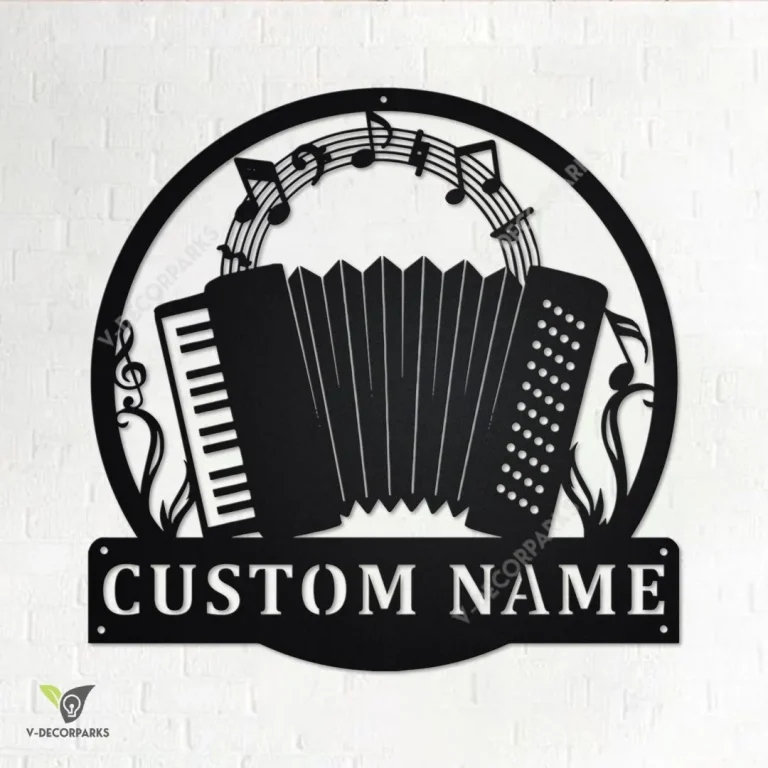 Custom Accordion Metal Wall Art, Personalized Accordion Name Sign Decoration For Room, Accordion Home Decor, Custom Accordion, Accordion