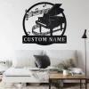 Custom Piano Musical Instrument Metal Wall Art, Personalized Pianist Name Sign Decoration For Room, Piano Home Decor, Custom Piano, Pianist