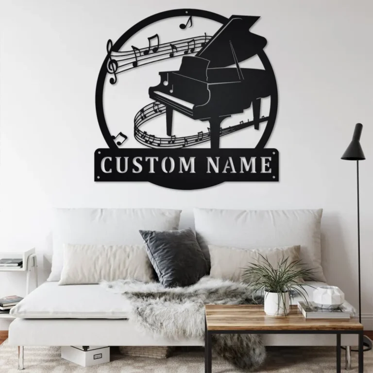 Custom Piano Musical Instrument Metal Wall Art, Personalized Pianist Name Sign Decoration For Room, Piano Home Decor, Custom Piano, Pianist