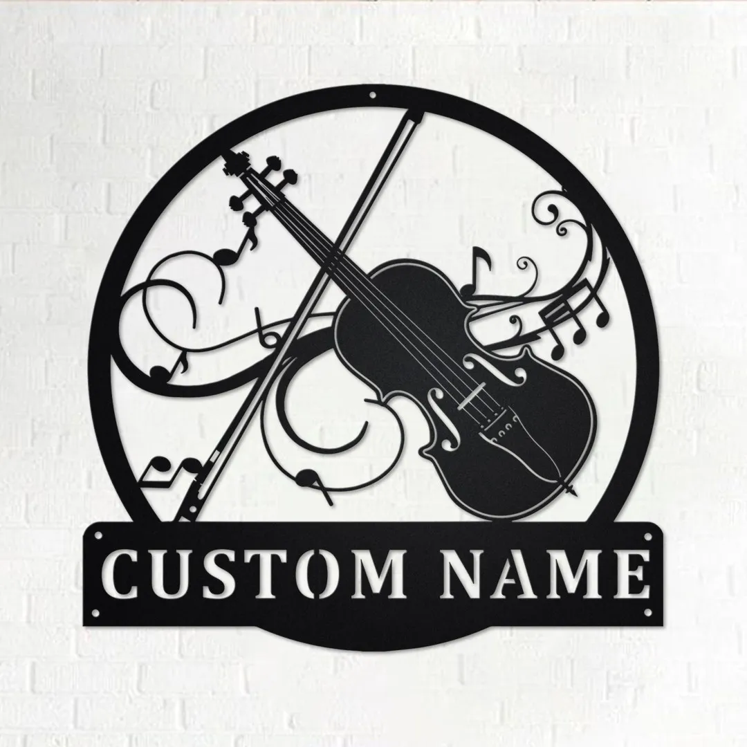 il_fullxfull.3560217560_2989_d3131ea6-7c0d-4ac0-a7cf-841ed08fa204.webp Custom Violin Musical Instrument Metal Wall Art, Personalized Violin Teacher Name Sign Decoration For Room, Violin Home Decor, Custom Violin