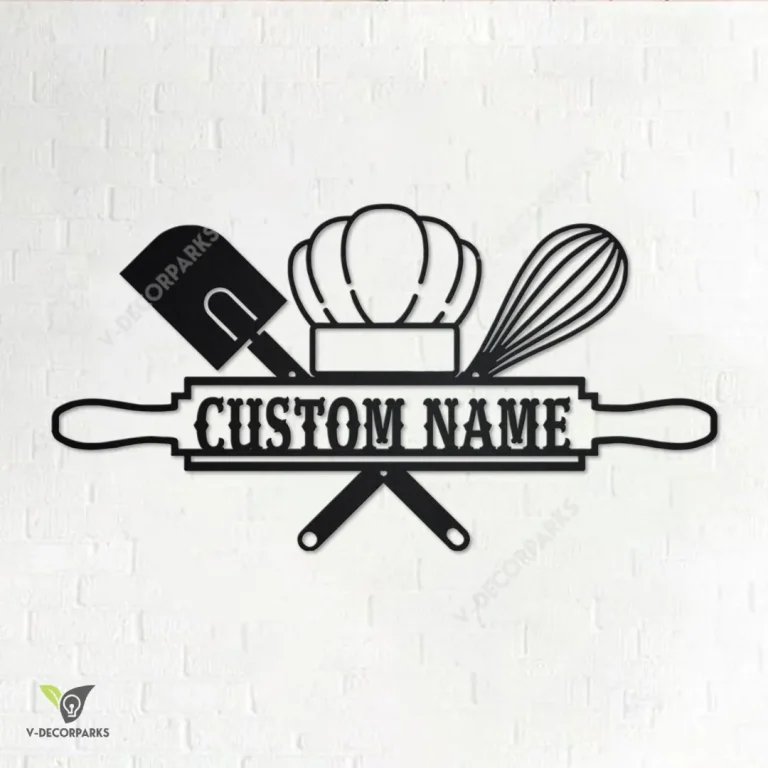 Custom Baking Metal Wall Art, Personalized Baker Name Sign Decoration For Room, Baking Home Decor, Custom Baking, Custom Baker Shop Name