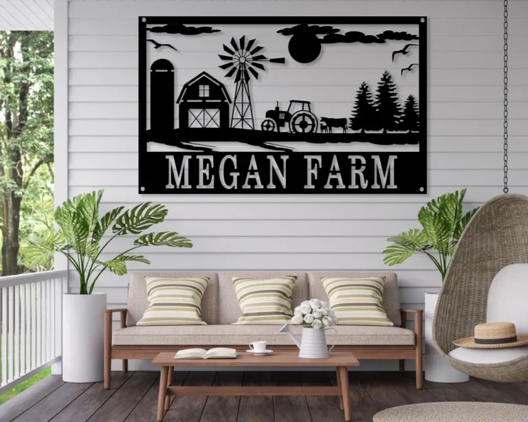 Metal Barn Sign - Custom Farm Metal Sign - Family Name Sign - Barn Metal Monogram - Farmhouse Christmas - Gifts For Dad - Cattle Farm Sign