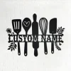Custom Kitchen Split Frame Metal Wall Art, Personalized Kitchen Name Sign Decoration For Room, Kitchen Metal Home Decor, Custom Kitchen