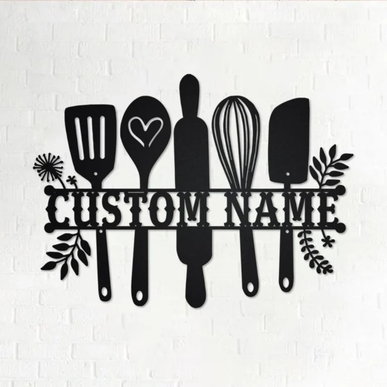 Custom Kitchen Split Frame Metal Wall Art, Personalized Kitchen Name Sign Decoration For Room, Kitchen Metal Home Decor, Custom Kitchen