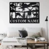 Custom Deer Wildlife Metal Wall Art, Personalized Deer Hunter Name Sign Decoration For Room, Deer Hunting Home Decor, Custom Deer Wildlife