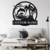 Custom Dolphin Scene Sunset Metal Wall Art, Personalized Dolphin Name Sign Decoration For Room, Dolphin Home Decor, Custom Dolphin, Dolphin
