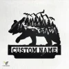 Custom Forest Mountain Bear Metal Wall Art, Personalized Bear Name Sign Decoration For Room, Bear Home Decor, Custom Bear, Bear Animal Lover