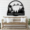 Christmas Metal Sign - Merry Christmas - Christmas Decor - Santa Metal Decor - Welcome Sign - Family Room Sign - Sister's Gift -winter Decor