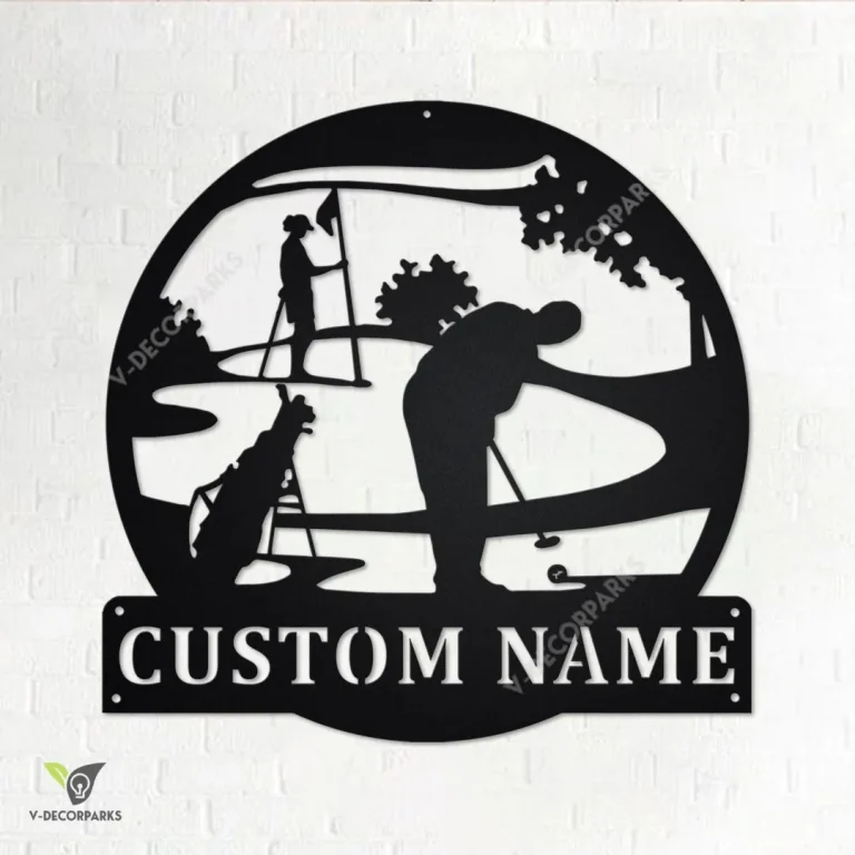 Custom Golfer Metal Wall Art, Personalized Golfer Name Sign Decoration For Room, Golfing Home Decor, Custom Golfer, Golfer Metal Decor