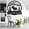 Custom Moose Mountains Metal Wall Art, Personalized Moose Name Sign Decoration For Room, Moose Home Decor, Custom Moose, Moose Metal Decor