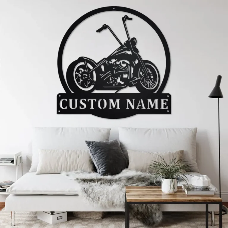 Custom Motorcycle Metal Wall Art, Personalized Biker Name Sign Decoration For Room, Motorcycle Home Decor, Custom Motorcycle, Biker Gift