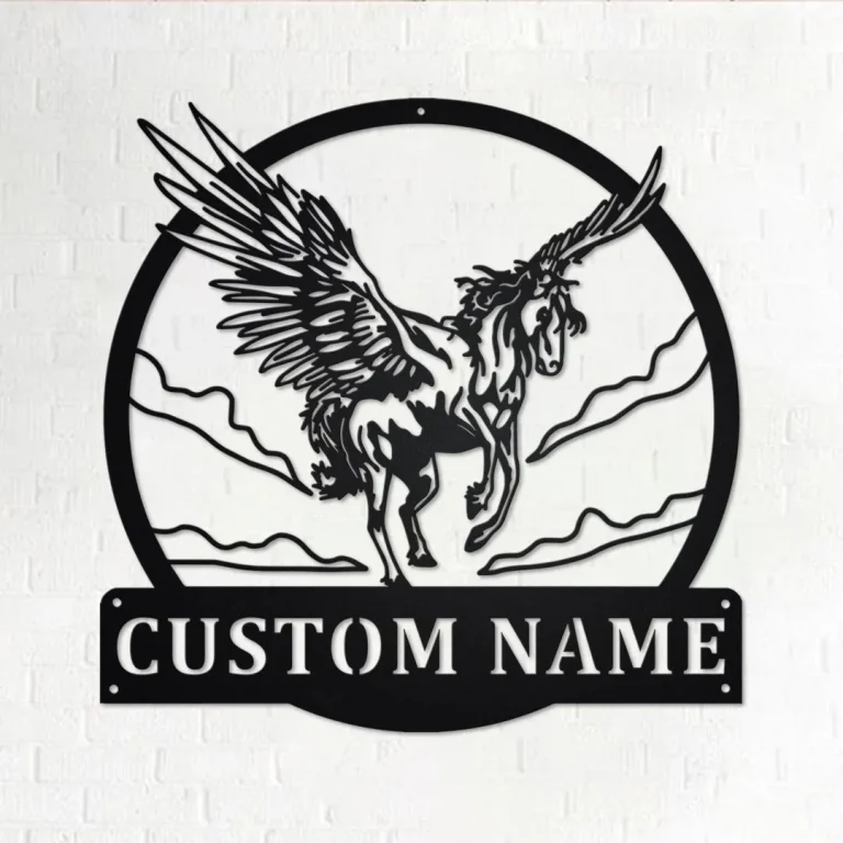 Custom Pegasus Metal Wall Art, Personalized Pegasus Name Sign Decoration For Room, Pegasus Home Decor, Custom Pegasus, Pegasus Metal Decor