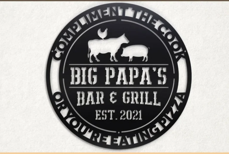 Bbq Sign, Custom Barbecue Sign, Bar & Grill Sign, Custom Christmas Gift, Bbq Metal Sign, Custom Metal Sign, Anniversary Gift