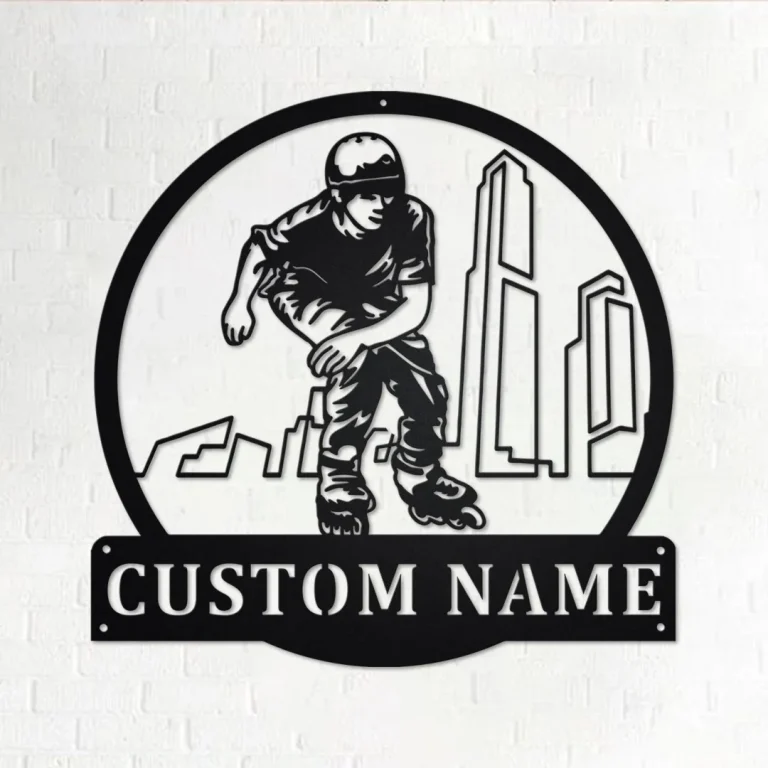 Custom Inline Skates Metal Wall Art, Personalized Inline Skates Name Sign Decoration For Room, Inline Skates Home Decor,custom Inline Skates