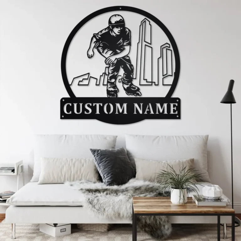 Custom Inline Skates Metal Wall Art, Personalized Inline Skates Name Sign Decoration For Room, Inline Skates Home Decor,custom Inline Skates