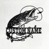 Custom Pike Fish Metal Wall Art, Personalized Pike Fish Name Sign Decoration For Room, Pike Fish Home Decor, Custom Pike Fishing, Pike Fish