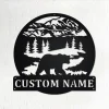 Custom Rustic Bear Mountain Scene Metal Wall Art, Personalized Bear Name Sign Decoration For Room, Bear Home Decor, Custom Bear, Bear Animal