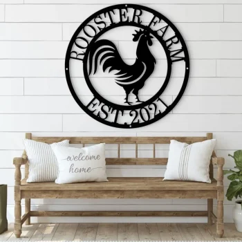 Rooster Sign - Metal Wall Art - Farmhouse Decor - Outdoor Decor - Garden Decor - Front Porch Sign - Dad's Gift - Husband's Gift -custom Sign