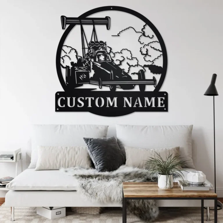 Custom Top Fuel Dragster Metal Wall Art, Personalized Dragster Name ...