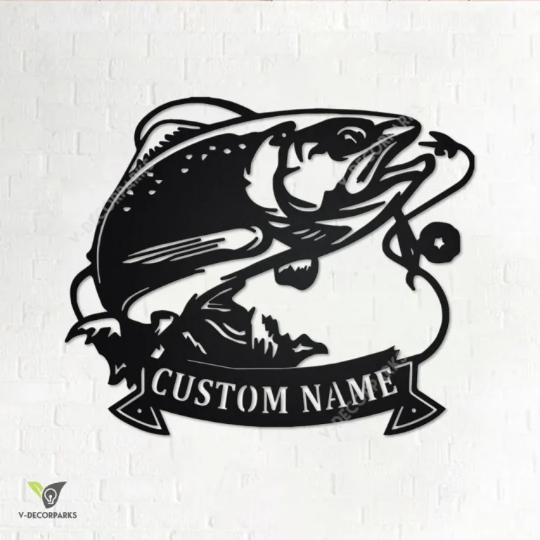 Custom Trout Fishing Metal Wall Art, Personalized Trout Fish Name Sign Decoration For Room, Trout Fishing Home Decor, Custom Trout Fish