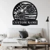 Custom Usa Monster Truck Metal Wall Art, Personalized Monster Truck Name Sign Decoration For Room, Monster Truck Home Decor, Monster Truck