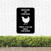 Beware Of Chicken - Chicken Sign - Farm Metal Sign - Custom Metal Chicken Coop Signs - Metal Sign Farm - Family Name Sign - Personalized