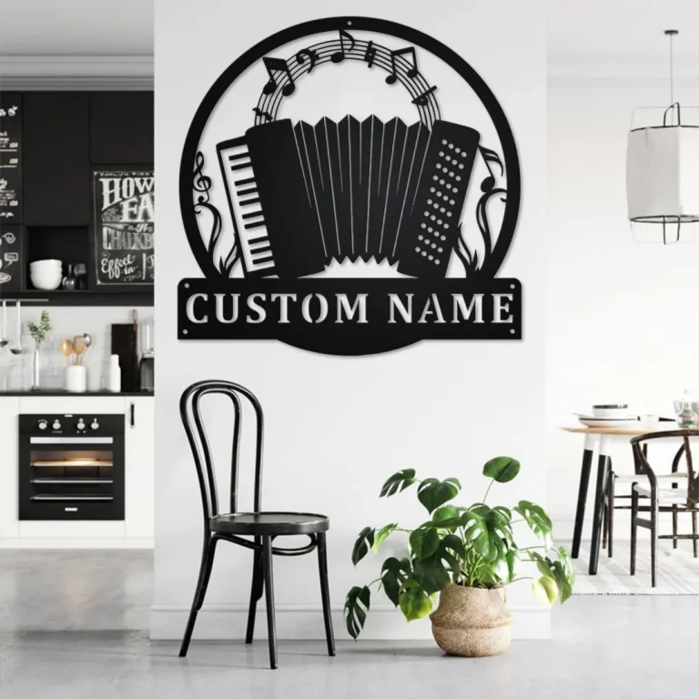 Custom Accordion Metal Wall Art, Personalized Accordion Name Sign Decoration For Room, Accordion Home Decor, Custom Accordion, Accordion