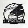Custom Piano Musical Instrument Metal Wall Art, Personalized Pianist Name Sign Decoration For Room, Piano Home Decor, Custom Piano, Pianist