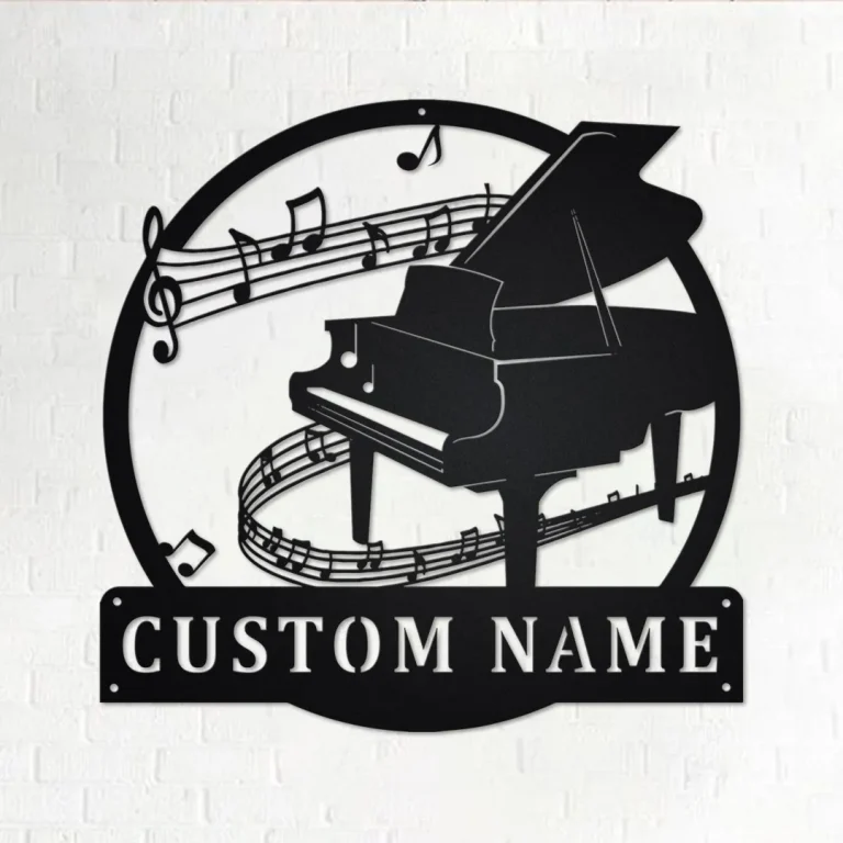 Custom Piano Musical Instrument Metal Wall Art, Personalized Pianist Name Sign Decoration For Room, Piano Home Decor, Custom Piano, Pianist