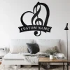 Custom Treble Clef In Heart Music Metal Wall Art, Personalized Music Teacher Name Sign Decoration For Room, Music Classroom Home Decor