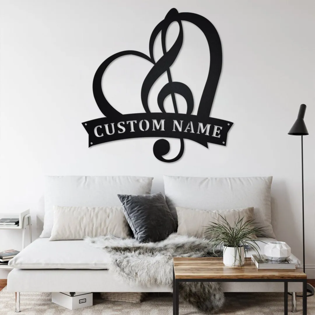 il_fullxfull.3607840821_b3x2.webp Custom Treble Clef In Heart Music Metal Wall Art, Personalized Music Teacher Name Sign Decoration For Room, Music Classroom Home Decor
