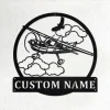 Custom Airplane Metal Wall Art, Personalized Pilot Name Sign Decoration For Room, Airplane Home Decor, Custom Airplane, Custom Pilot Decor