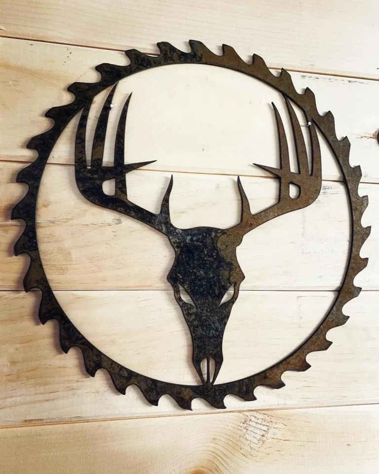 Deer Skull Sawblade - Metal Deer Skull Sign - Gift For Him - Hunting Sign - Cabin Sign- Sawblade Sign - Custom Sawblade Sign - Fathers Day