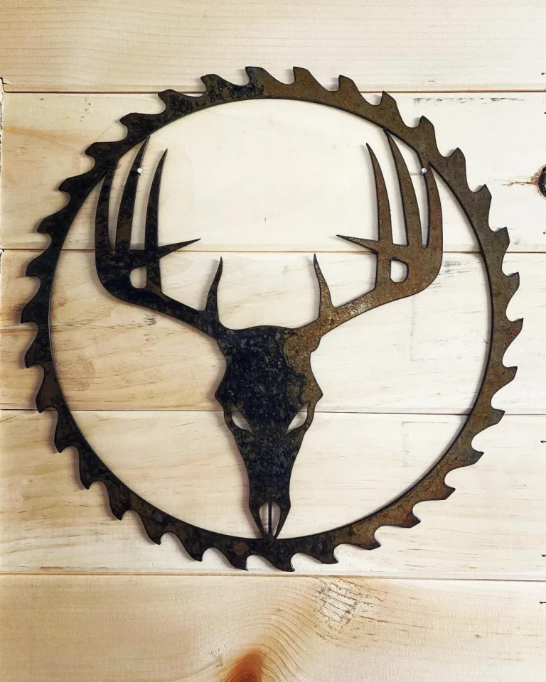 Deer Skull Sawblade - Metal Deer Skull Sign - Gift For Him - Hunting Sign - Cabin Sign- Sawblade Sign - Custom Sawblade Sign - Fathers Day