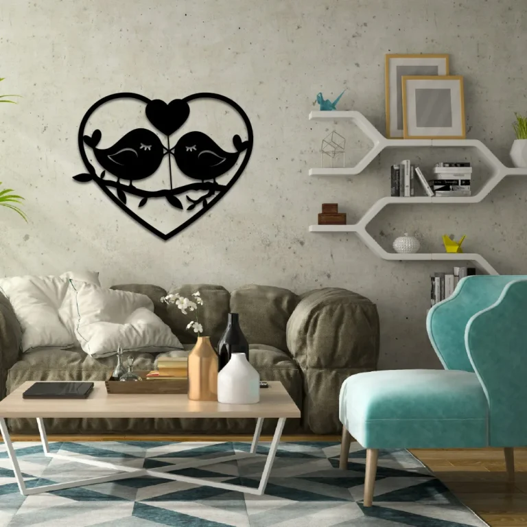 Love Birds Wall Art, 2 Birds Metal Wall Decor, Lover Sign, Valentine's Day Gift, Interior, Love Sign, Gift For Her, Bird Signs