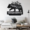 Custom Forest Mountain Bear Metal Wall Art, Personalized Bear Name Sign Decoration For Room, Bear Home Decor, Custom Bear, Bear Animal Lover