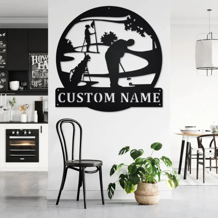 Custom Golfer Metal Wall Art, Personalized Golfer Name Sign Decoration For Room, Golfing Home Decor, Custom Golfer, Golfer Metal Decor