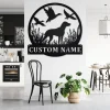 Custom Hunting Dog Metal Wall Art, Personalized Dog Hunter Name Sign Decoration For Room, Hunting Dog Home Decor, Custom Hunting Dog